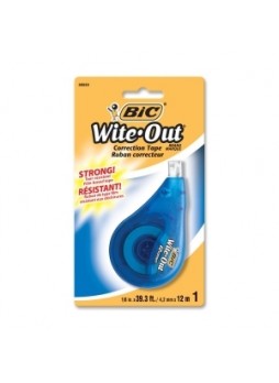 BIC WOTAPP11 Wite-Out Correction Tape, 1 line, Odorless, White, Each